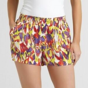Women's Sofia Vergara Multi Color Silky Shorts with Pockets, Sz S